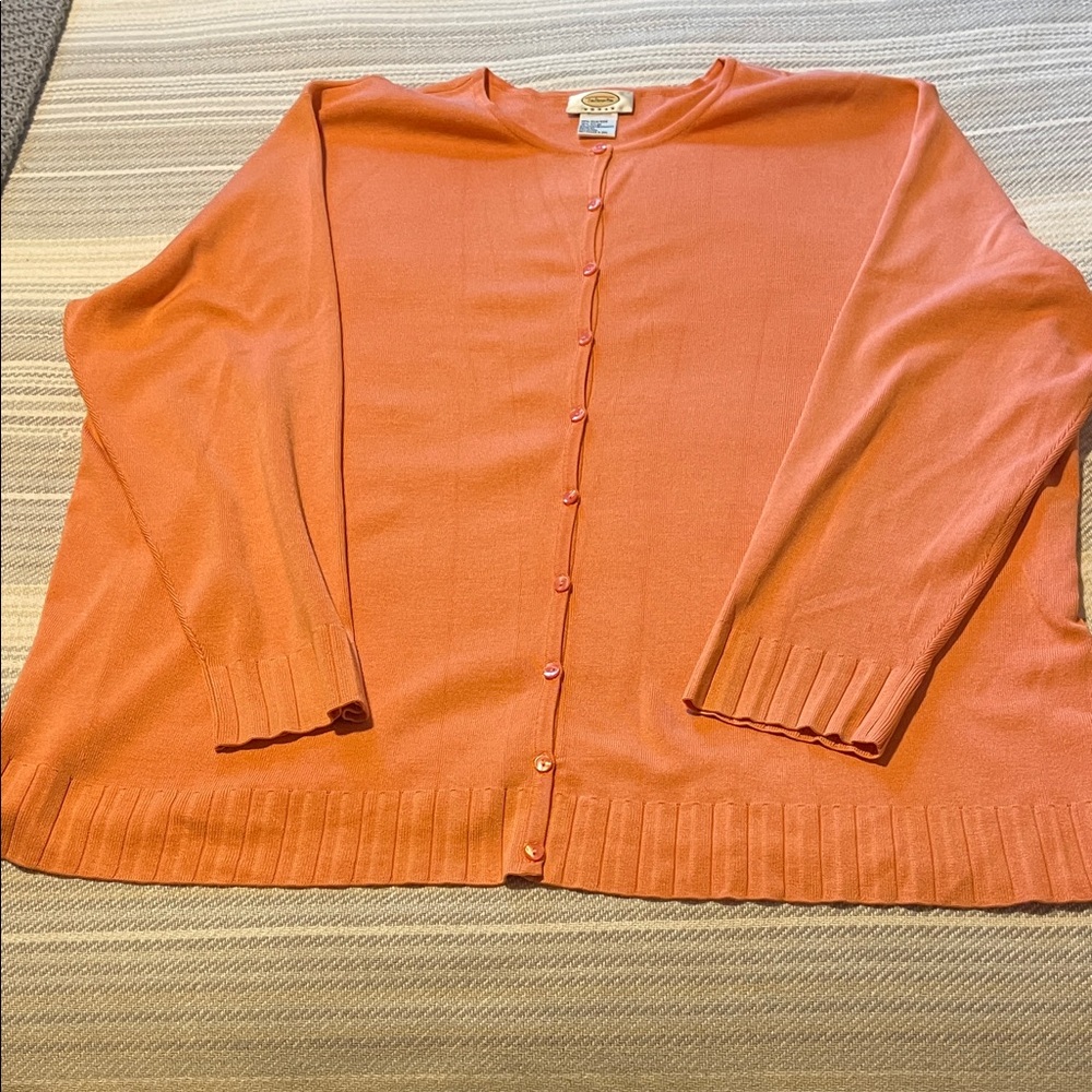 Talbots Women's Coral Cardigan Sweater twin set 3x